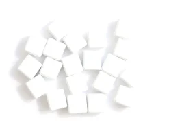Lot de 10 perles tuiles carrées en métal de 7x7 mm - Blanc