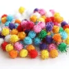 Lot de 100 pompons à fils métalliques de couleur vives - 1,5 cm