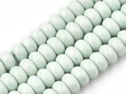 Lot de 20 rondelles en agate naturelle - Cyan clair