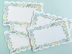 Lot de tags fleuris rectangulaires
