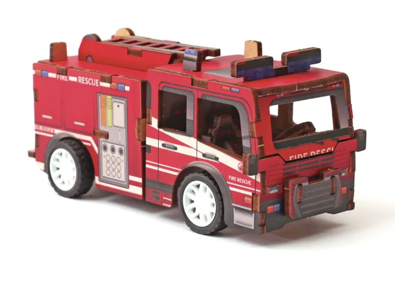 Maquette à friction - Camion de pompiers à construire