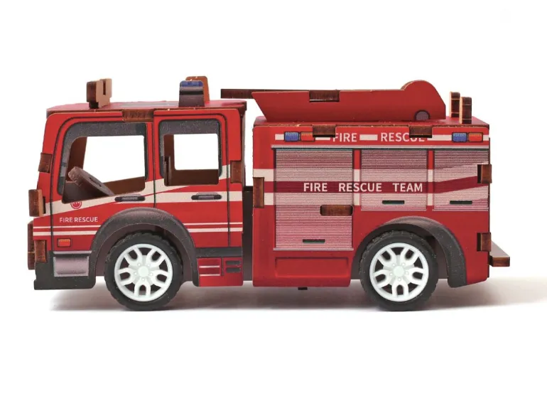 Maquette à friction - Camion de pompiers à construire