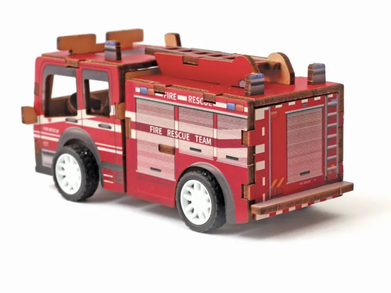 Maquette à friction - Camion de pompiers à construire