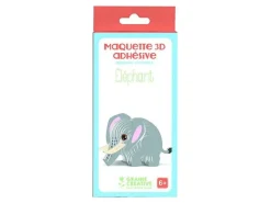 Maquette adhésive en carton 3D - Éléphant