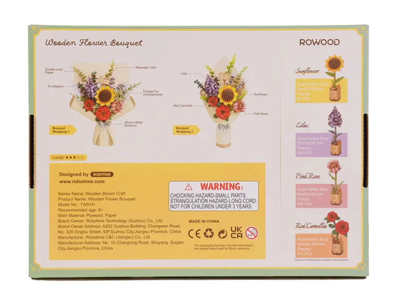 Maquette Bouquet de fleur en bois Puzzle 3D - Rolife