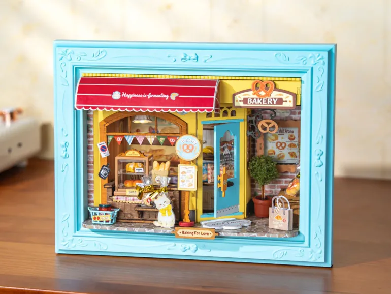 Maquette cadre Pâtisserie Chat Fluffy - Robotime