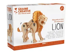 Maquette en bois 3D mécanique lion