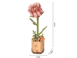 Maquette fleur miniature - Rosier rose (Pink Rose) - Rowood