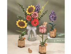 Maquette fleur miniature - Rosier rose (Pink Rose) - Rowood