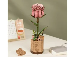 Maquette fleur miniature - Rosier rose (Pink Rose) - Rowood