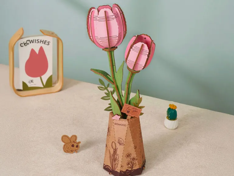Maquette tulipe rose miniature - Rowood