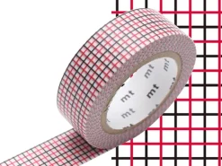 Masking tape motif - Quadrillé noir et rouge