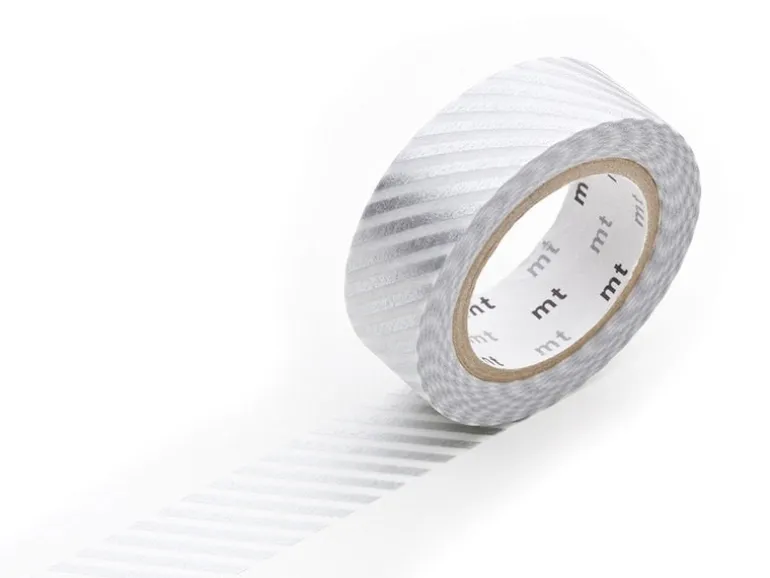 Masking tape motif - Rayé argent