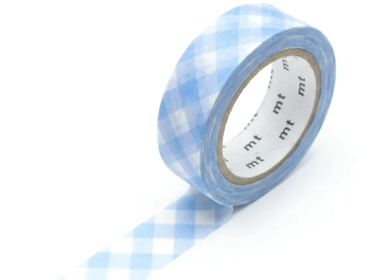 Masking Tape MT Damier pastel outremer - Scrapbooking 1,5 cm x 7 m