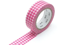 Masking Tape MT Mini Vichy rose - Scrapbooking 1,5 cm x 7 m