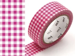 Masking Tape MT Mini Vichy rose - Scrapbooking 1,5 cm x 7 m