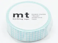 Masking Tape MT Motif quadrillage aqua - Scrapbooking
