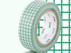 Masking Tape MT Motif quadrillage vert - Scrapbooking