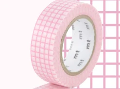 Masking Tape MT Motif quadrillage rose - Scrapbooking