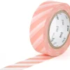 Masking Tape MT Motif rayure saumon - Scrapbooking