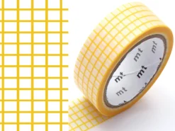 Masking Tape MT quadrillage jaune - Scrapbooking 1,5 cm x 5 m