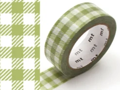 Masking Tape MT Vichy vert clair - Scrapbooking 1,5 cm x 7 m