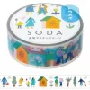 Masking tape transparent - Motif village - KINGJIM SODA