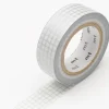 Masking tape washi motif - Quadrillé argenté