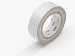 Masking tape washi motif - Quadrillé argenté