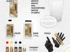 Maxi kit Jesmonite AC100 - Vase et plateau rond - 18,5 cm