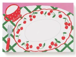 Mini bloc memo assiettes cerises - Fruit fries Design Lab