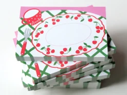 Mini bloc memo assiettes cerises - Fruit fries Design Lab