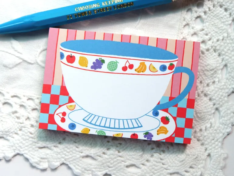 Mini bloc memo tasse vintage - Fruit fries Design Lab