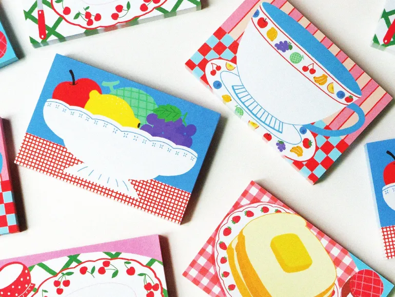Mini bloc memo tasse vintage - Fruit fries Design Lab