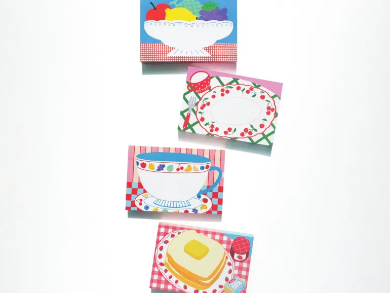 Mini bloc memo tasse vintage - Fruit fries Design Lab