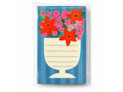 Mini bloc memo vase fleurs rouges écloses - Fruit fries Design Lab