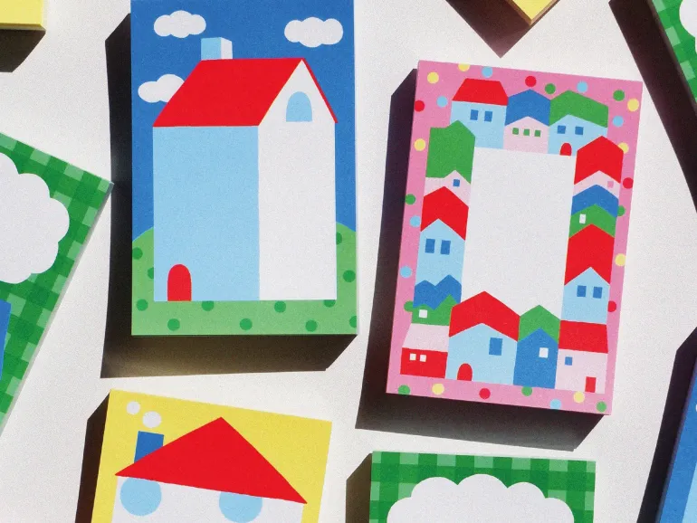 Mini bloc notes maison toit rouge - Fruit fries Design Lab