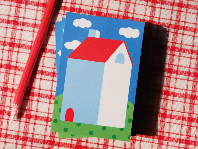Mini bloc notes maison toit rouge - Fruit fries Design Lab