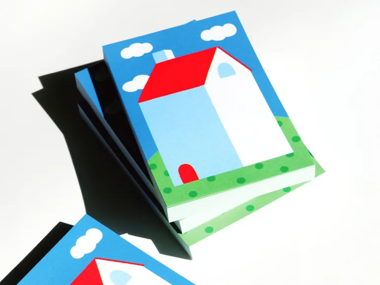 Mini bloc notes maison toit rouge - Fruit fries Design Lab