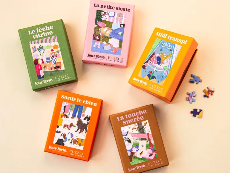 Mini Puzzle Sortir le chien - 100 pièces - Jour Férié