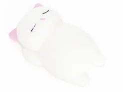 Mini squishy chat blanc à oreilles roses kawaii - anti-stress