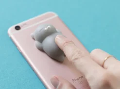 Mini squishy chat gris qui dort - anti-stress