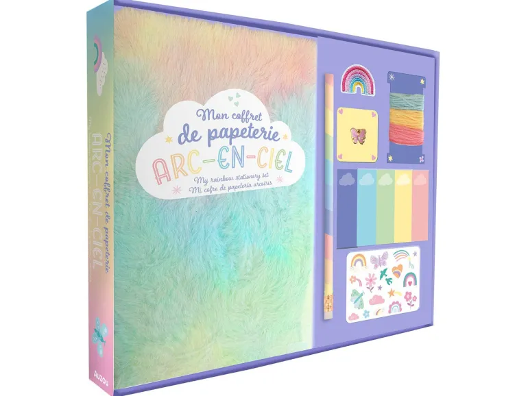 Mon coffret de papeterie créative arc-en-ciel - Auzou