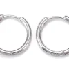 Paire boucle d'oreilles créoles huggie - flash platine - 17 mm