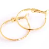 Paire boucles d'oreilles créoles 24 mm - plaquées or fin 24K