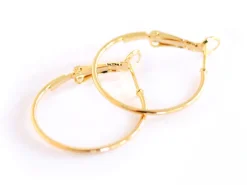 Paire boucles d'oreilles créoles 24 mm - plaquées or fin 24K