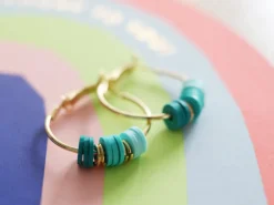 Paire boucles d'oreilles créoles 24 mm - plaquées or fin 24K