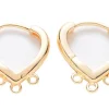 Paire de boucles d'oreilles huggies - forme triangle 3 anneaux - 17 x 15 x 2,5 mm - doré à l'or fin 18K