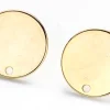 Paire de boucles d'oreilles puces 18K - doré à l'or fin - 15 mm