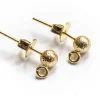 Paire de boucles d'oreilles puces petites boules 18K - doré à l'or fin